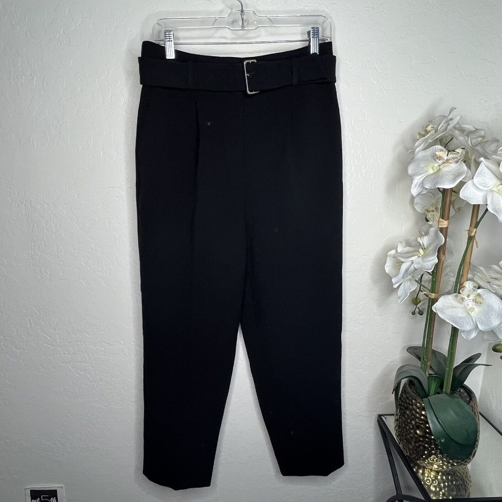 ANN TAYLOR The Belted Tapered Pant In Black 6